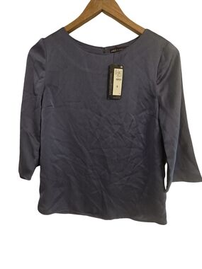 Slate Blue Women's Boatneck Blouse